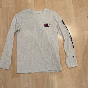 Champion Heather Gray Long Sleeve Kids Tee